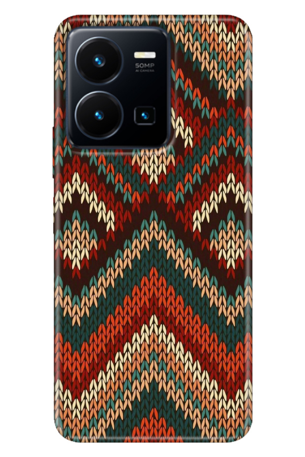 Vivo Y22S -Y35 Case Colorful Tpu Uv Printed Patterned Silicone Zigzag