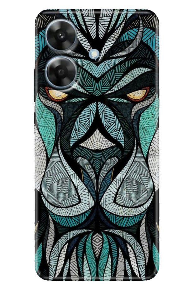Realme Note 60 4g Case Colorful Printed Design Patterned Case Lion Mandala