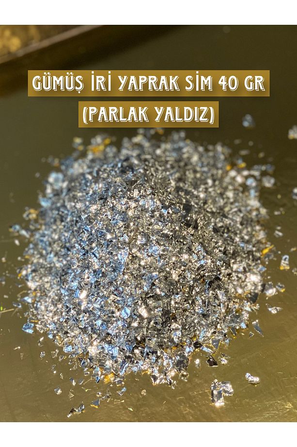 GÜMÜŞ İRİ YAPRAK SİM 40 gr (PARLAK YALDIZ) | İpek Sıva & Canlı Sıva & Pamuk Sıva & Yalıtımlı Sıva - 2