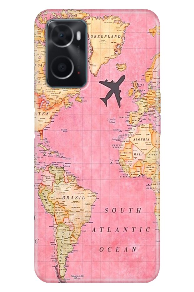 Oppo A76 Case Colorful Special Themed Patterned Silicone Tpu Stock Map