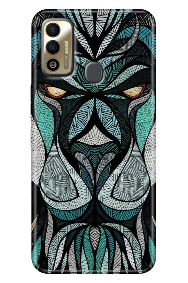 Tecno Spark 7 - 7t Case Colorful Themed Patterned Tpu Tecno Patterned Silicone Lion Mandala