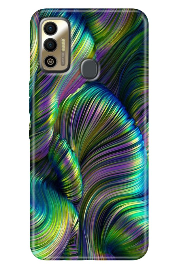 حافظة Tecno Spark 7 - 7T مصنوعة من مادة TPU ذات نمط ملون ونمط هولوغرافي من السيليكون من تكنو