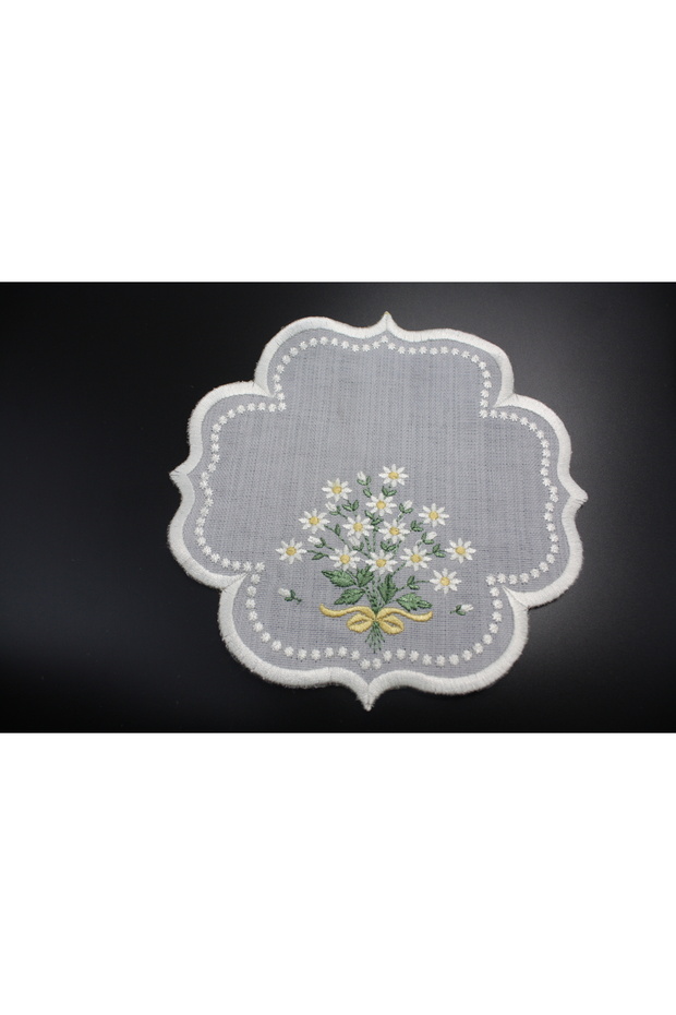Daisy Patterned Polka Dot Cocktail Napkin 1 Piece