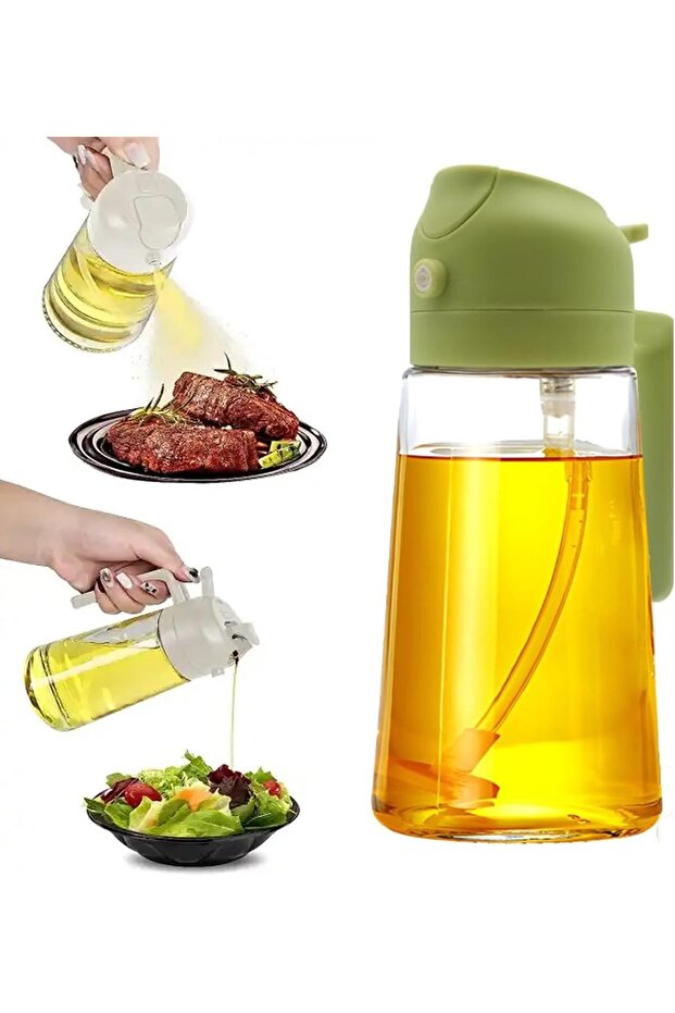 وعاء زيت بخاخ زجاجي كبير الحجم سعة 600 مل مع وظيفة مزدوجة - 5