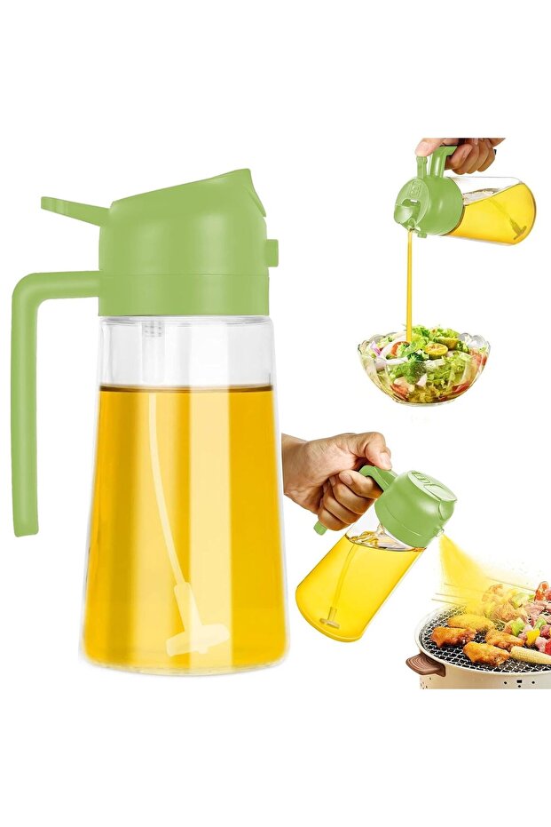 وعاء زيت بخاخ زجاجي كبير الحجم سعة 600 مل مع وظيفة مزدوجة - 4
