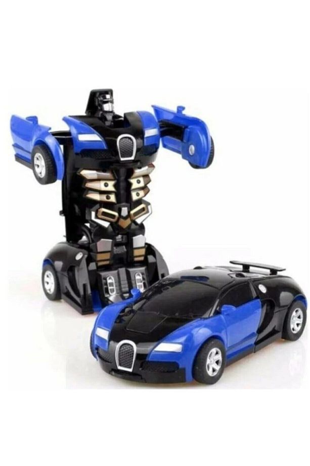 Mavi Robota Dönüşebilen Oyuncak Bugatti Araba Mavi Robot Bugatti Araba - 1