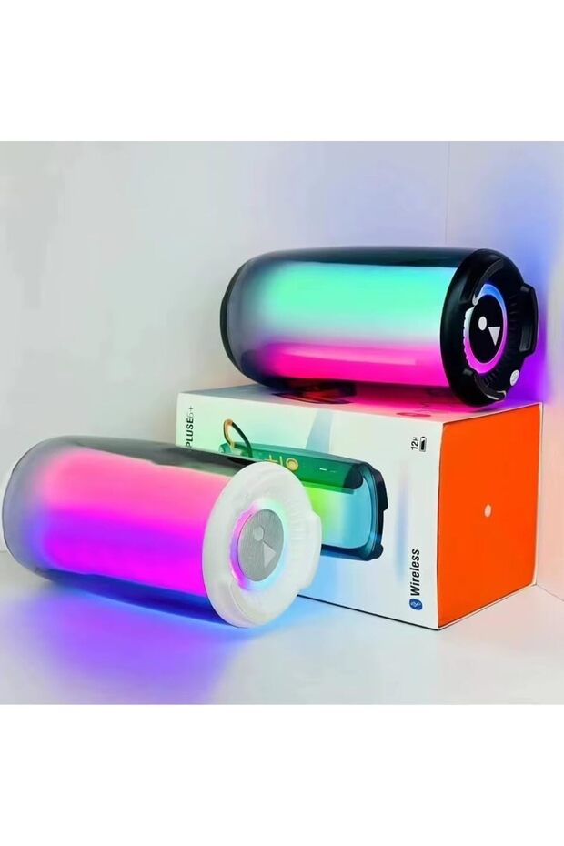 htpshopmx HOPARLÖR Renkli BT5.3 USB/AUX MİCROFON/party box hoparlör / 360°ledli hoparlör/6 Saat - 3