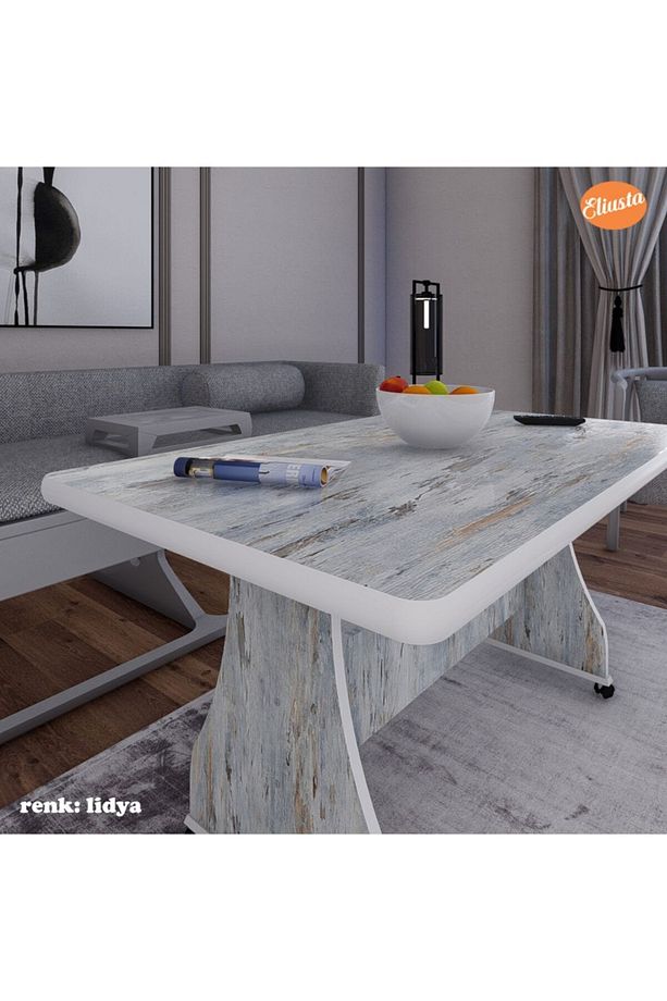 Tekerlekli Mdf Masa Çalışma Masası Orta Sehpa - 5