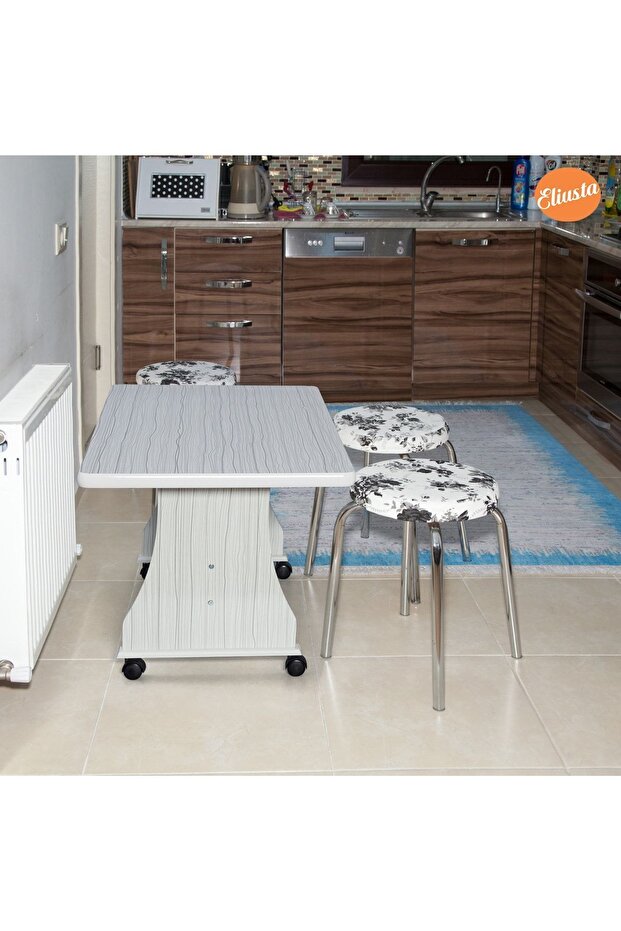 ELİUSTA TEKERLEKLİ MDF MASA ORTA SEHPA - 8