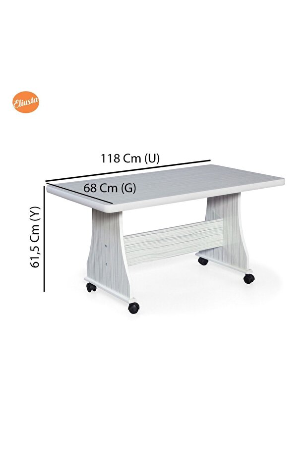 ELİUSTA TEKERLEKLİ MDF MASA ORTA SEHPA - 3