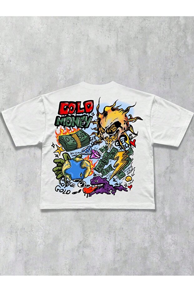 Oversize Cut Short Sleeve Printed T-Shirt