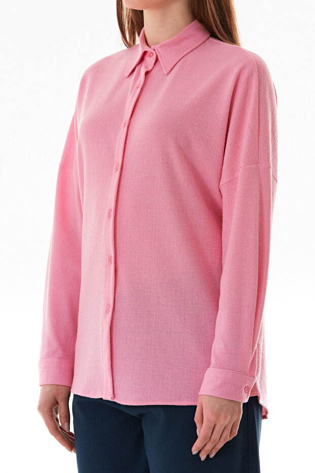Basic Jakarlı Oversize Gömlek - 5