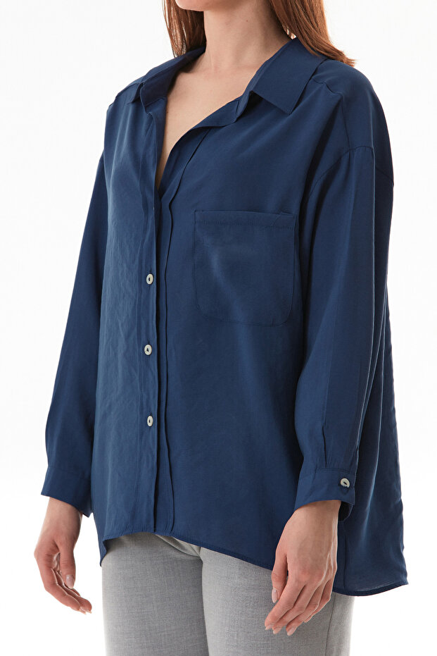 Basic Arkası Uzun Salaş Gömlek - 7