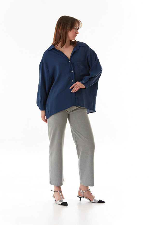 Basic Arkası Uzun Salaş Gömlek - 5