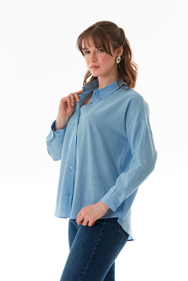 Basic Arkası Uzun Salaş Gömlek - 3