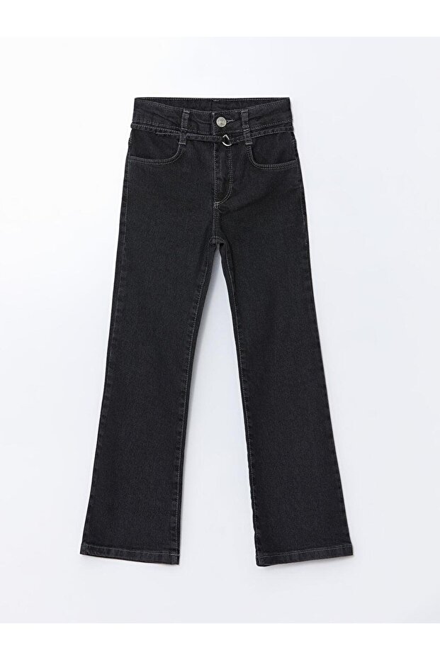 Girl's Jean Pants with Adjustable Elastic Waist (S5)