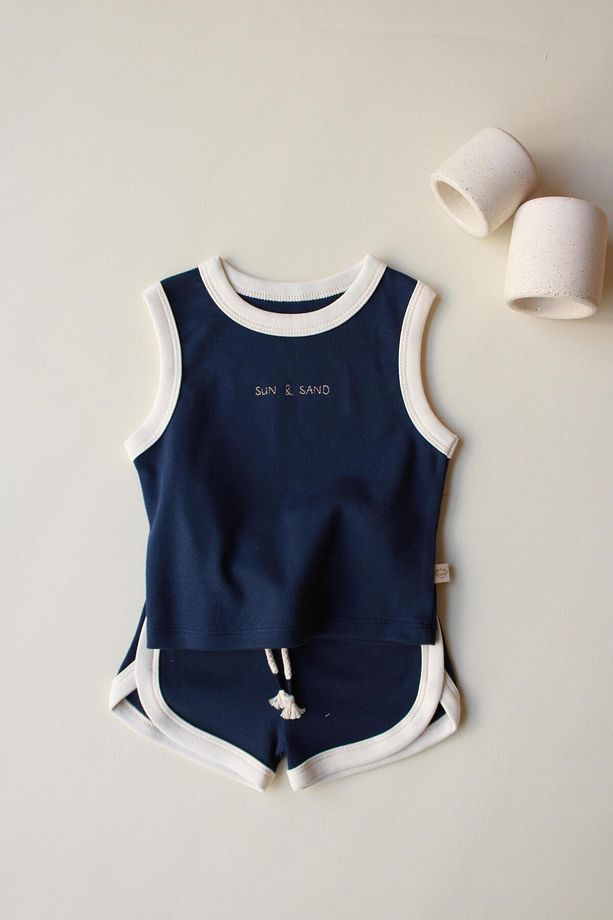 Lacivert Unisex Atlet Şort Takım - 6