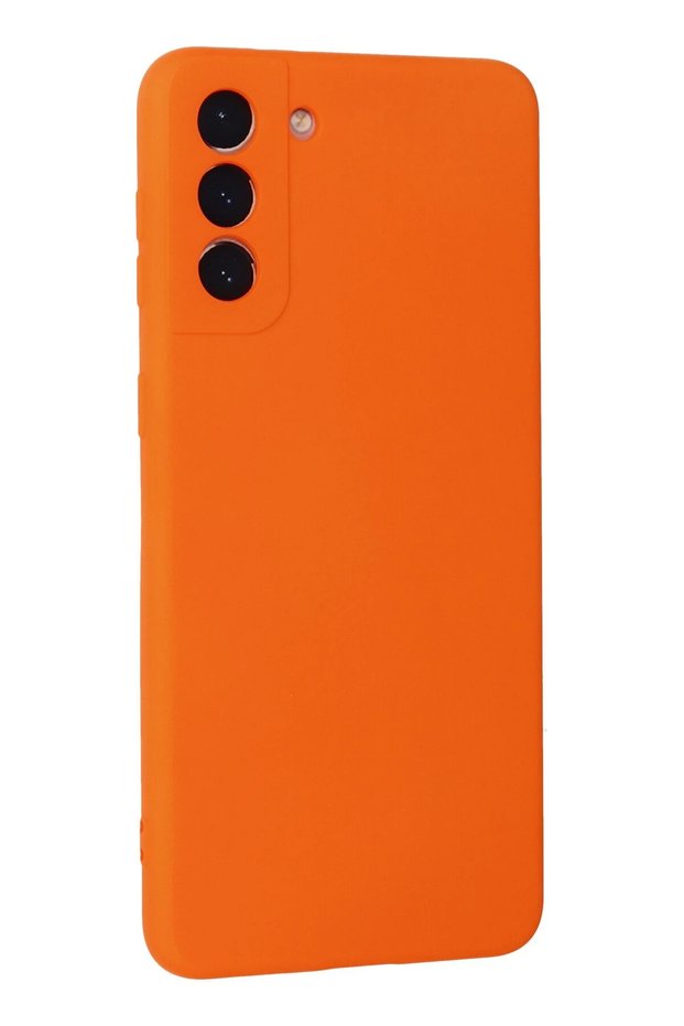 Galaxy S21 Plus Compatible Case Nano Inside Velvet Silicone - Orange Zngzr