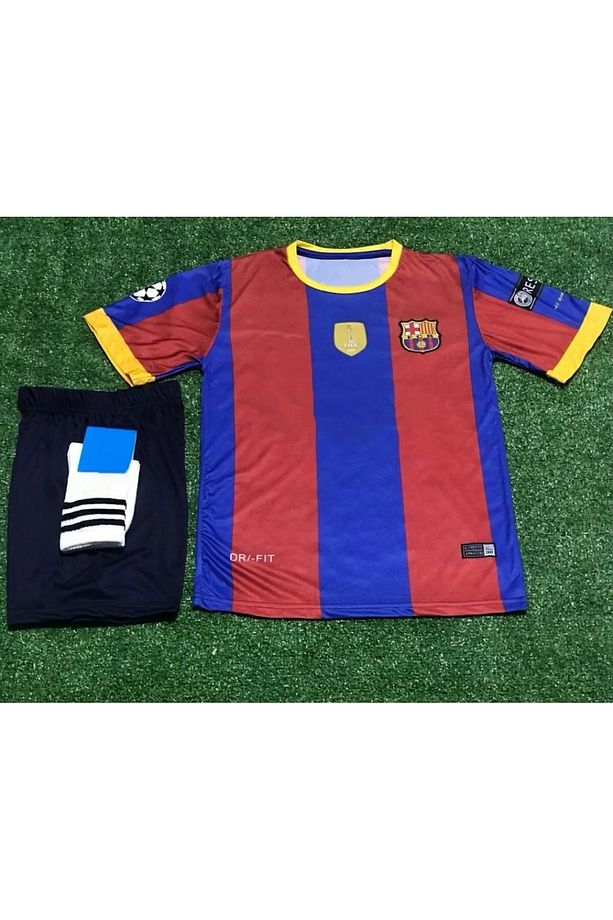B.a.r.c.e.l.o.n.a 2011 Şampiyonlar Ligi Finali Neymar Jr Çocuk Forması Şort Çorap Bileklik 4'lü Set - 3