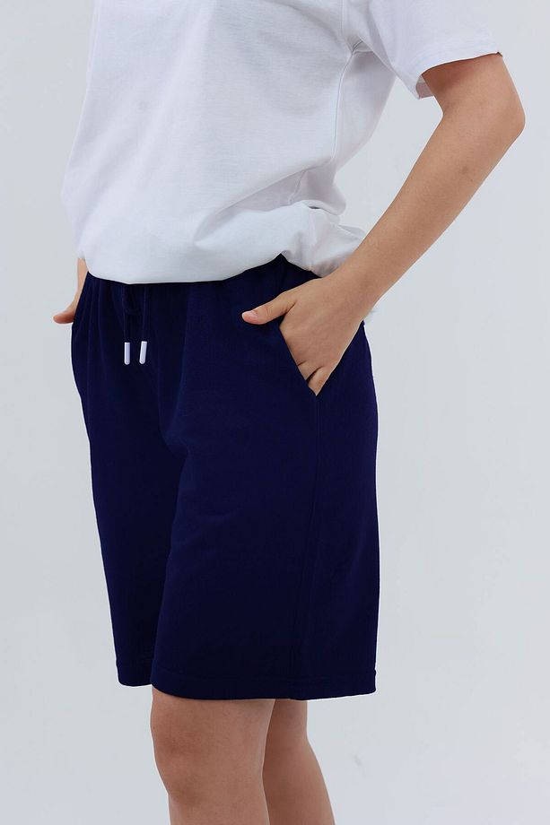 Kadın Oversize Kalıp Şort Bermuda Rahat Kalıp - 1