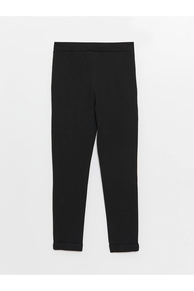 LCWAIKIKI Basic Siyah Kadın Beli Lastikli Düz Eşofman Altı - 7