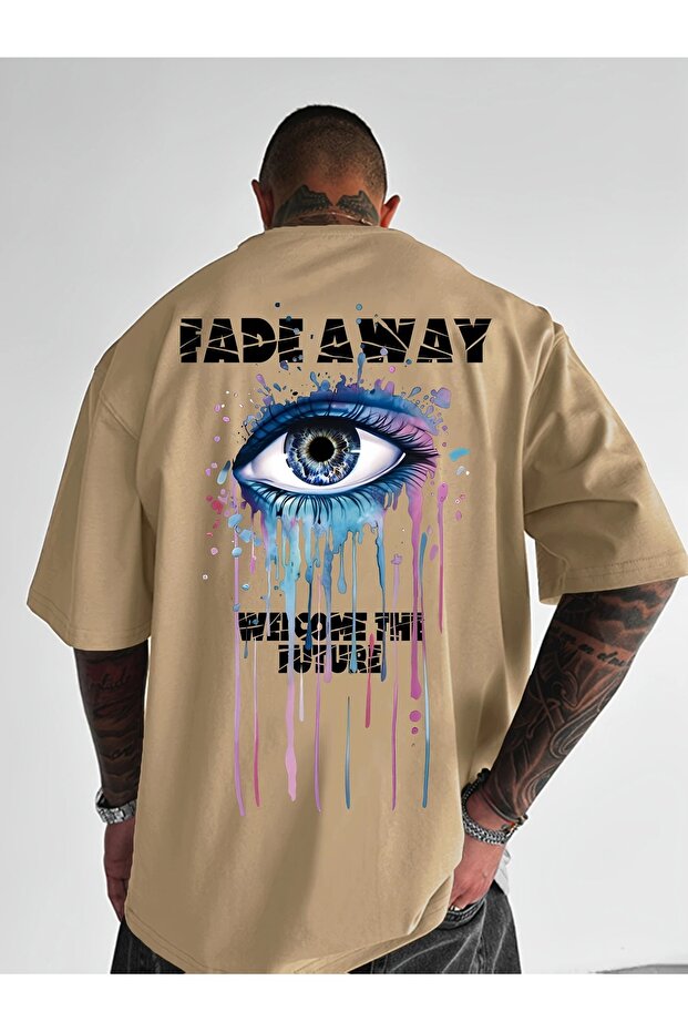 Gradient Eye Printed T-Shirt with Lham - Eye-Catching Graphic T-Shirt'El Anay' Lettering, Breathable and Stretchy