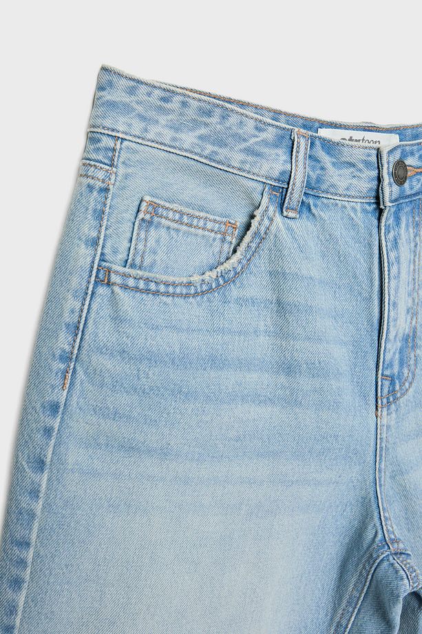 Düşük Bel Denim Bermuda Şort - 8