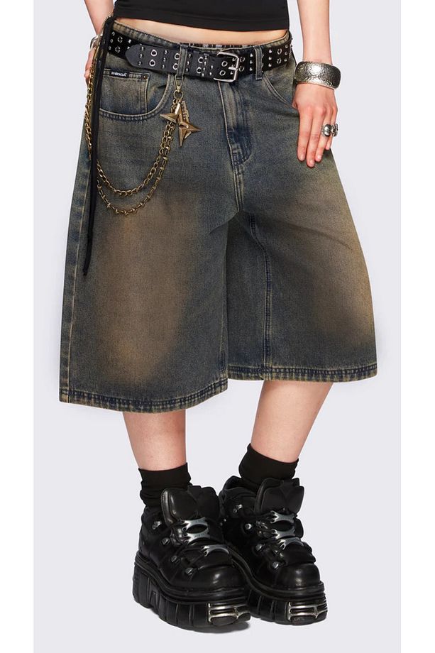 Y2K Trend Baggy JEAN ŞORT BERMUDA - 4