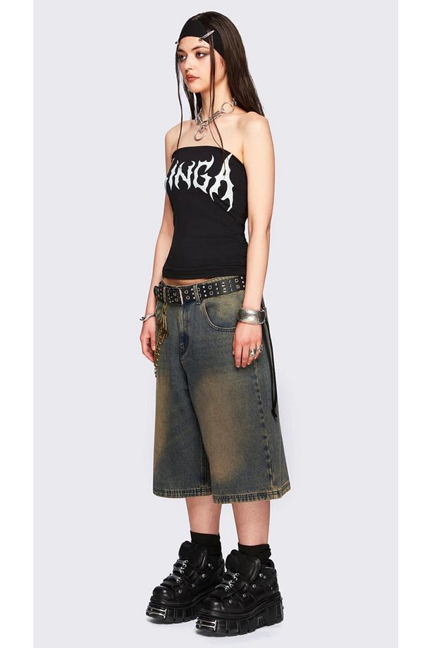 Y2K Trend Baggy JEAN ŞORT BERMUDA - 2