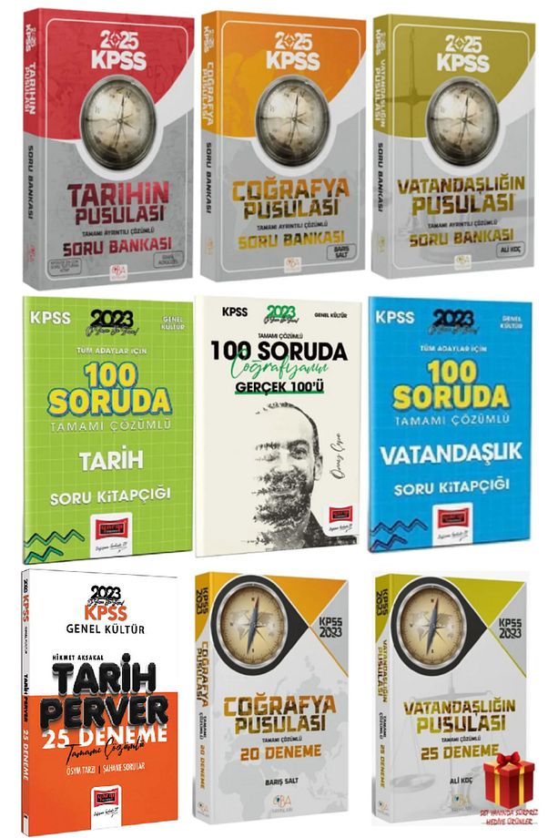 2025 CBA Akademi Tarih Coğrafya Vatandaşlık Soru Bankaları+100 Soruda Seti+Deneme Seti+Hediye - 1