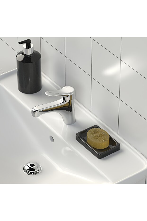 جرانيت صلب مركب مع موزع صابون أسود - 4