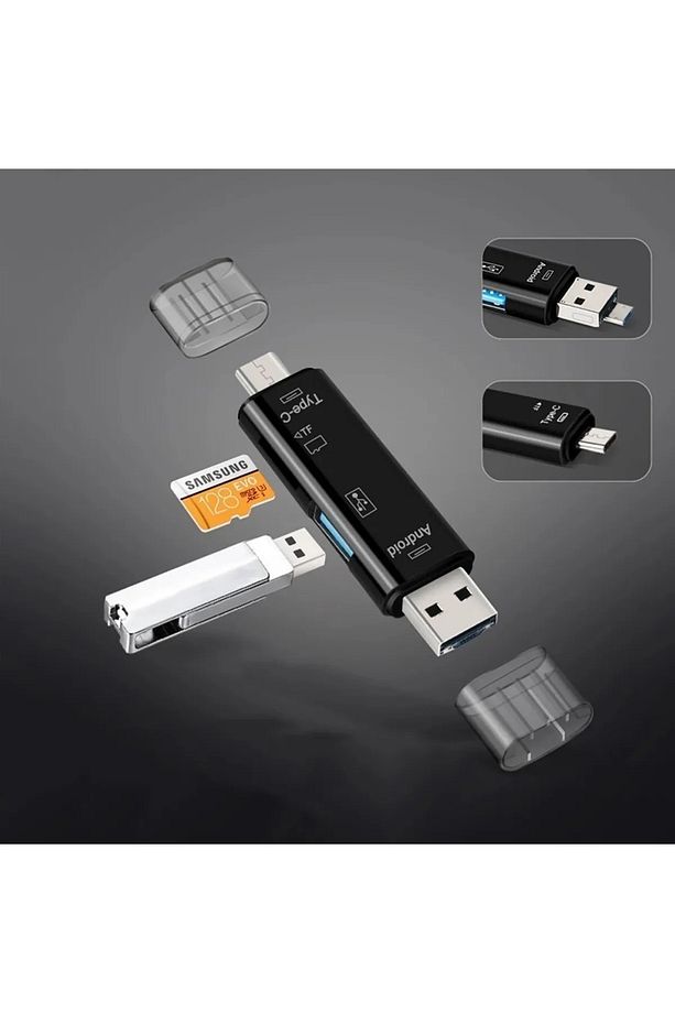 3138 Type-c Usb Otg Tf Sd Micro Kart Okuyucu Card Çevirici Dönüştürücü Adaptör - 5