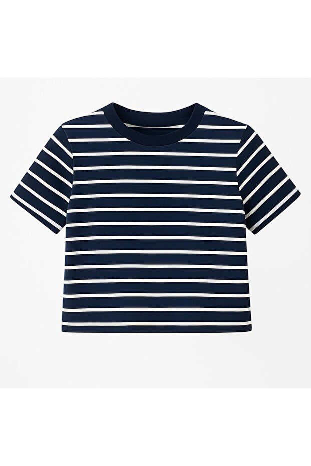 Bisiklet Yaka Çizgili Basic T-shirt - 3
