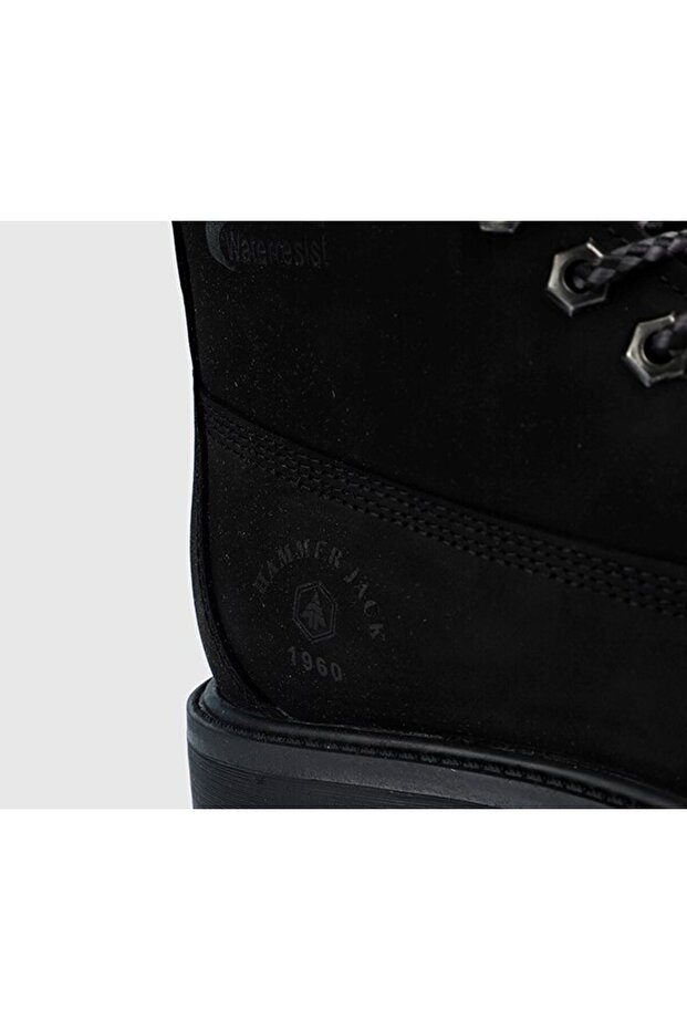 Siyah Deri Kadın Asker Botu - 5