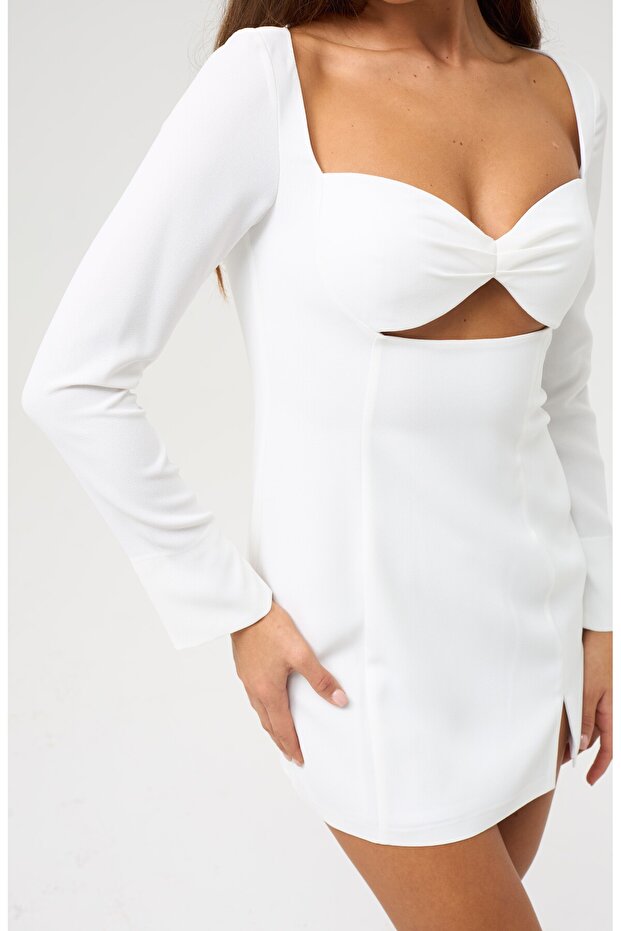 Göğüs Dekolteli Mini Elbise - 5