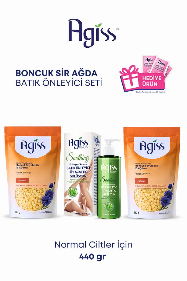 Normal Ciltler Için 2 Adet Boncuk Sir Ağda, Tüy Azaltıcı Batık Önleyici Solüsyon 150ml - 1