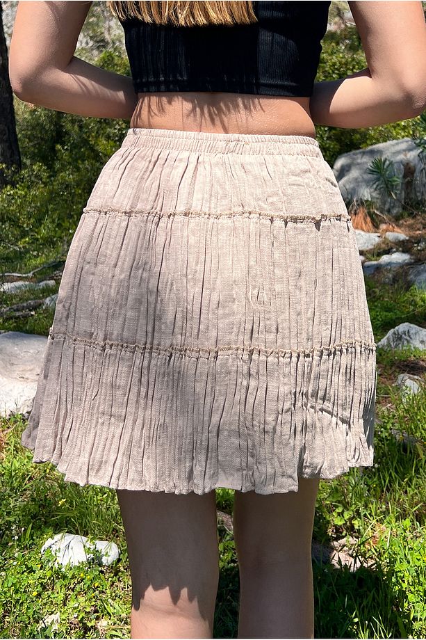 Şile Bezi Mini Yazlık Etek Astarlı %100 Pamuklu 40cm - 4