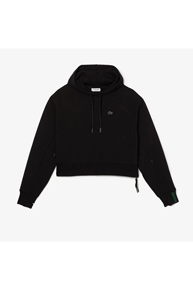 Kadın Relaxed Fit Kapüşonlu Siyah Sweatshirt - 4