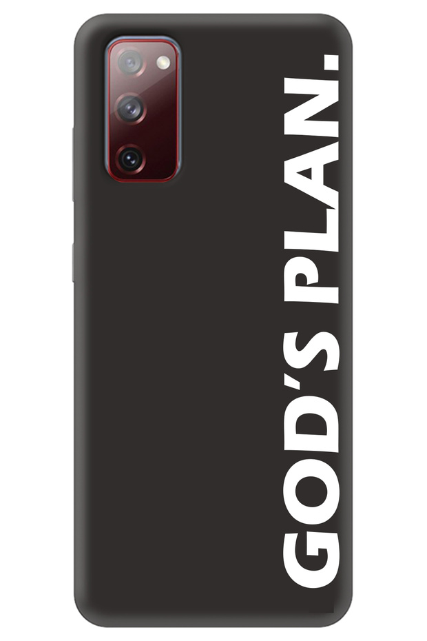 Silicone Phone Case for Samsung A02S Black Inside Velvet God's Plan Pattern