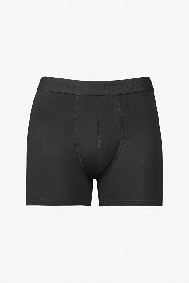 Erkek Premium Pamuklu Siyah-lacivert 2'li Paket Esnek Boxer - 3