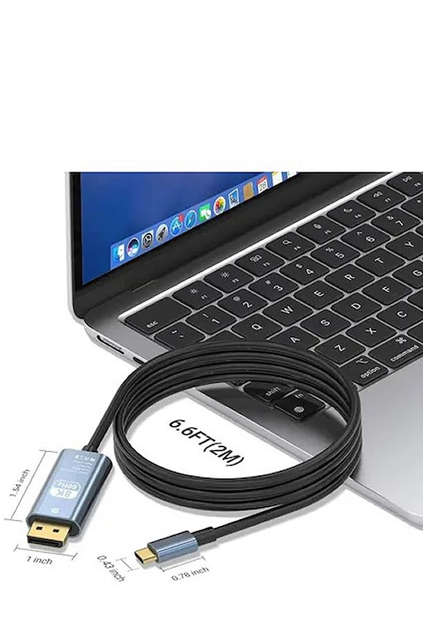 3131 Type C To Display Port Kablo 8k 4k 60/120 Hz Displayport Çevirici Dönüştürücü Adaptör - 3