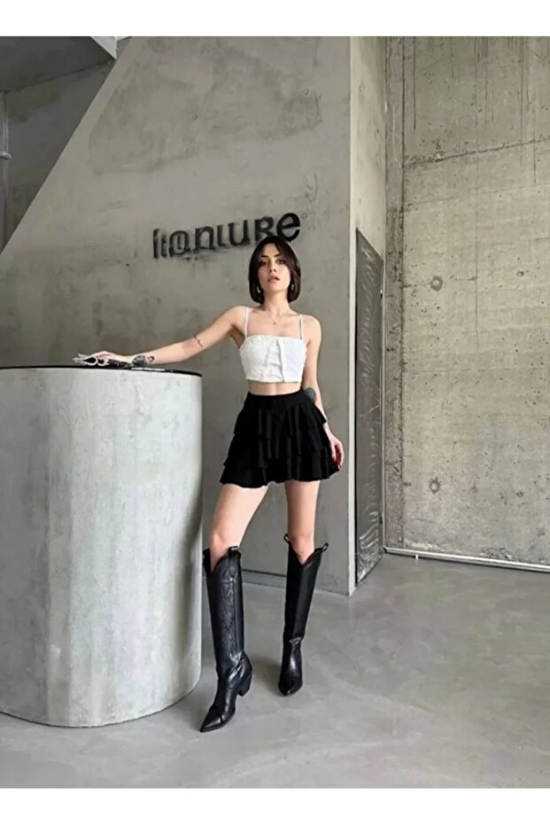   تنورة ميكونوس الأساسية - أسود - 2