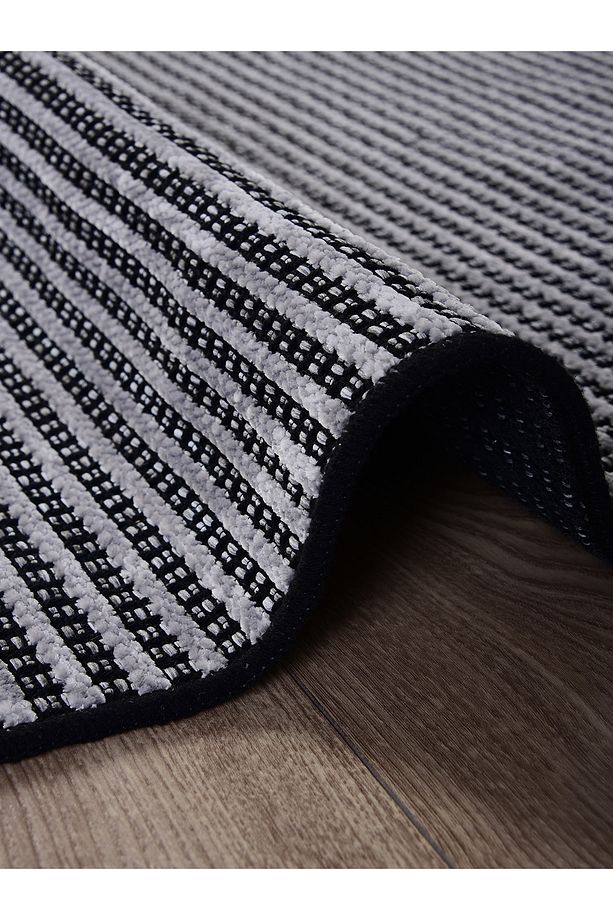 Modern Gri Beyaz Pamuk Dokuma Kilim Halı Salon Oturma Çocuk Yatak Odası Mutfak, Antre - 8