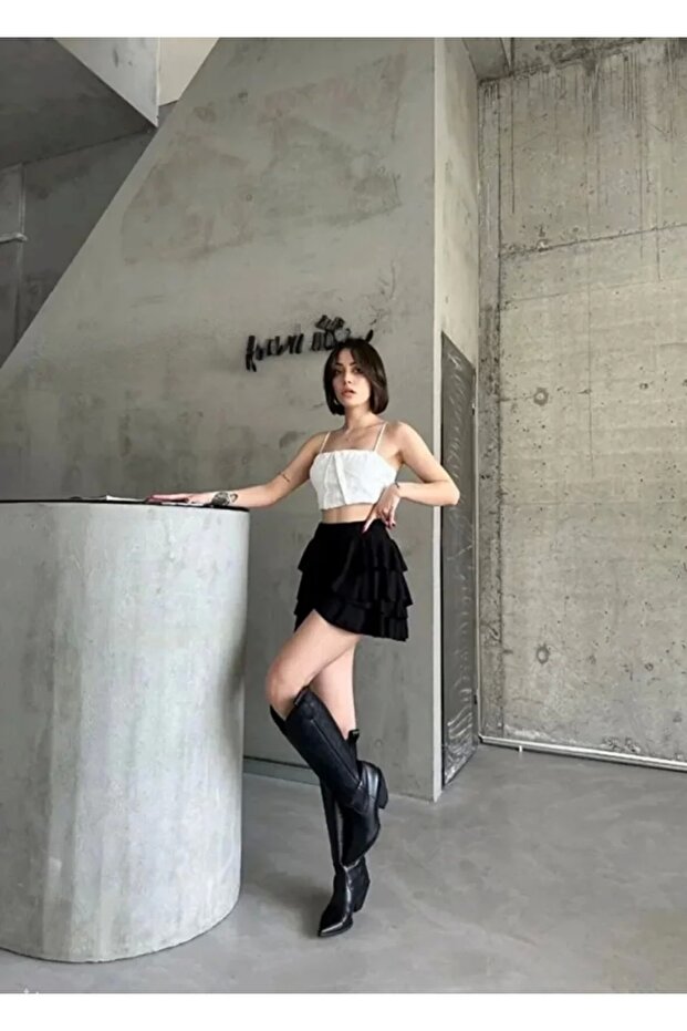   تنورة ميكونوس الأساسية - أسود - 4