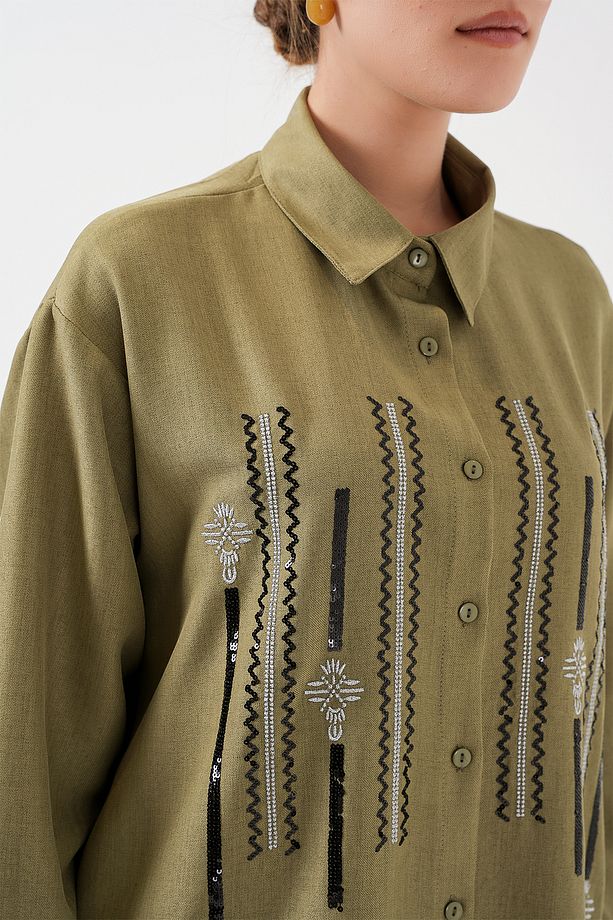 Desenli Tunik Pantolon İkili Takım 6720 - Çağla - 5