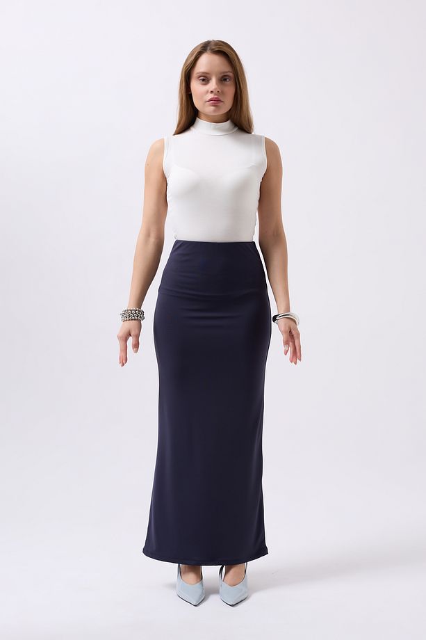Liora Lacivert Maxi Basic Etek - 3