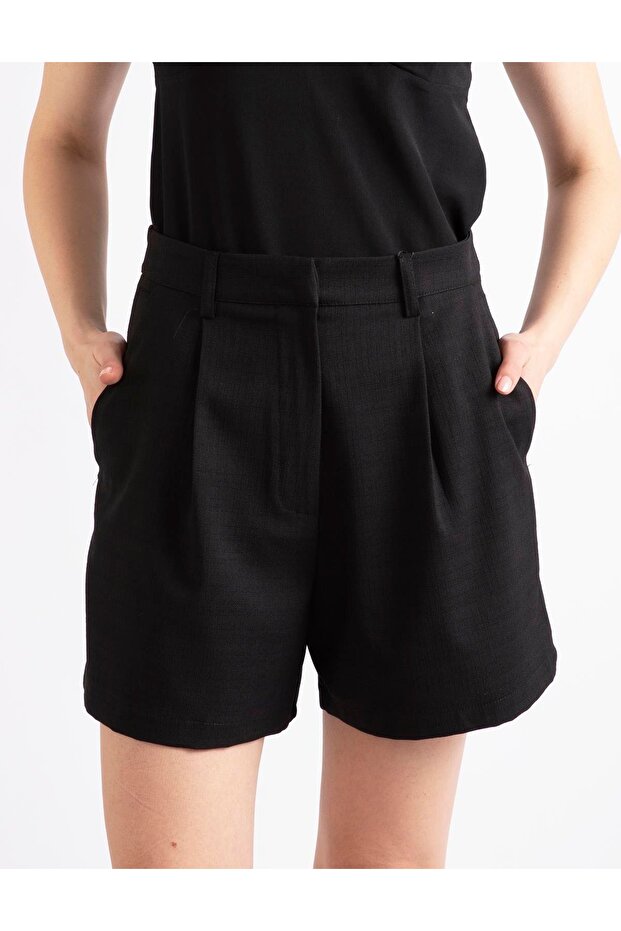 Amadea Siyah Kadın Şort - 5