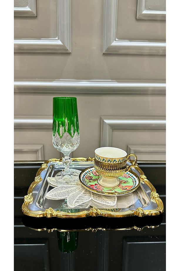 Bohemia Kristal Ayaklı Renkli El İşi Kahve Yanı Su Bardağı 180 ml - 3