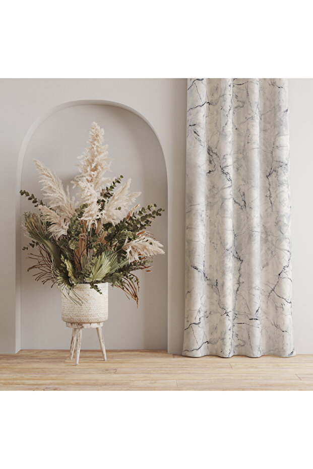 Decorative Minimalist Marble Look Curtain – Elegant and Aesthetic Touch 140X260 cm Single Wing