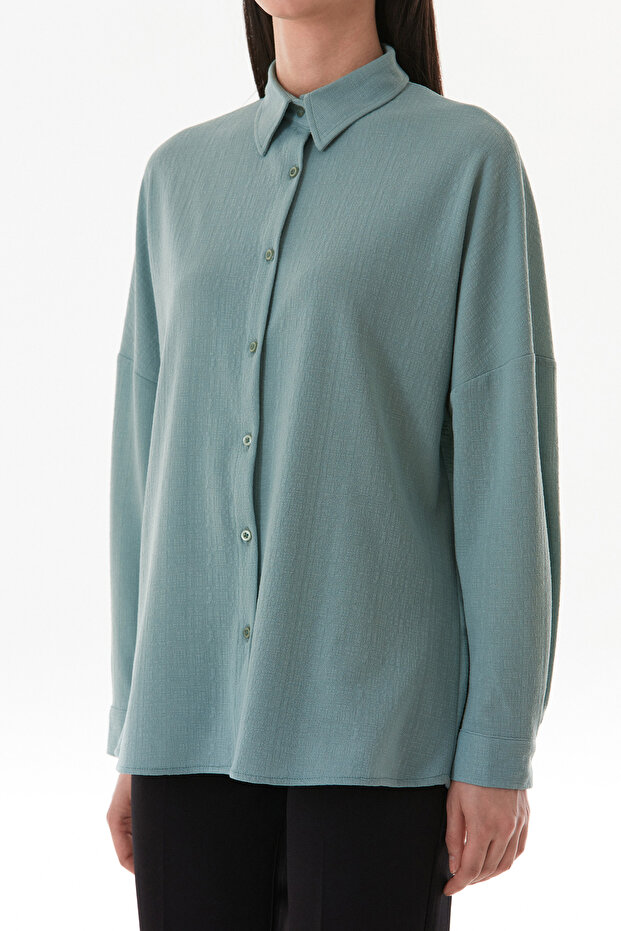 Basic Jakarlı Oversize Gömlek - 7